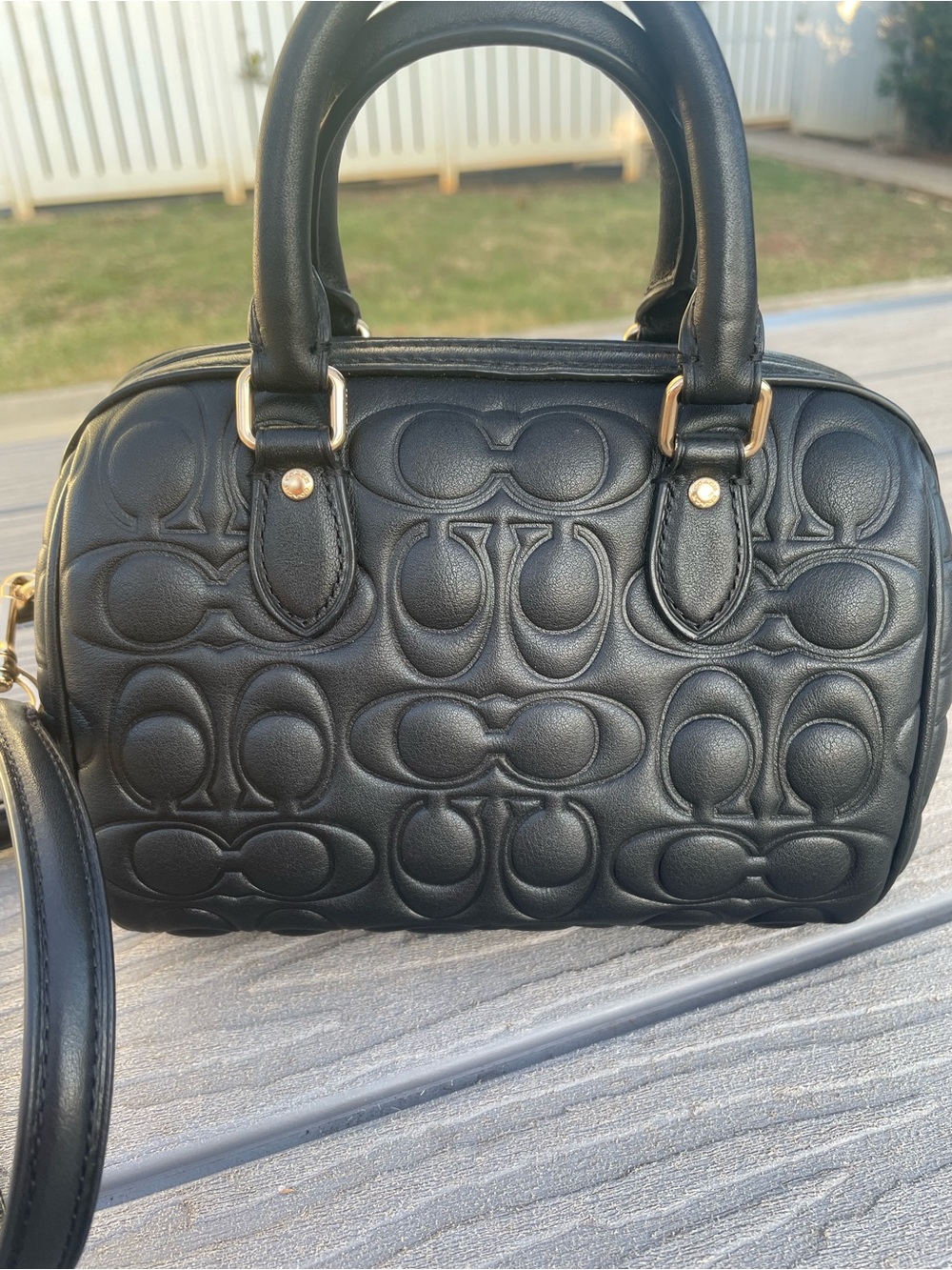 Coach Black Quilted Signature Mini Rowen with Gold Hardware - Picture 2 of 9